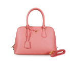 2013 Prada Saffiano Leather 33CM Two Handle Bag 0812 in Cherry pink 0812