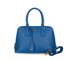 2013 Prada Saffiano Leather 33CM Two Handle Bag 0812 in Medium Blue 0812