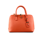 2013 Prada Saffiano Leather 33CM Two Handle Bag 0812 in Orange 0812