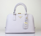 2013 Prada Saffiano Leather 33CM Two Handle Bag 0837 in Light gray 0837