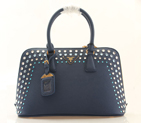 2013 Prada Saffiano Leather 33CM Two Handle Bag 0837 in Royal blue with Diamond 0837