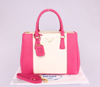 2013 Prada Saffiano Leather Tote Bag 2274 in White with Peach 2274