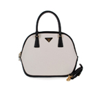 2013 Prada Saffiano Leather Tote Bag 6628 in Black with white 6628