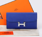 2014 Hermes Constance Long Wallets Original Calfskin Leather A909 Blue A909