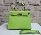 2014 Hermes Kelly 28cm Epsom Leather Bag Green with Gold hardware K28