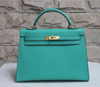 2014 Hermes Kelly 28cm Epsom Leather Bag Lake Green with Gold hardware K28