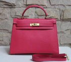 2014 Hermes Kelly 28cm Epsom Leather Bag Rose with Gold hardware K28
