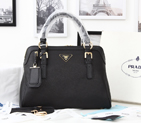 2014 Newest style Prada Hobo Boston tote bags BN0912 in Black Original Clafskin Leather BN0912