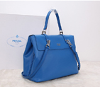 2014 Prada Calfskin Leather Tote Bag BN2789 Blue BN2789