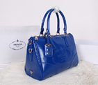 2014 Prada Iridescent Leather Boston Bag BN2318 Blue BN2318