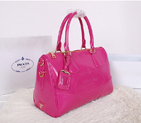 2014 Prada Iridescent Leather Boston Bag BN2318 Rose BN2318