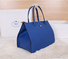 2014 Prada Saffiano Cuir Leather Tote BN2760 in Blue BN2760