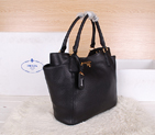 2014 Prada Vitello Daino Tote Bags Grainy Leather BR2435 Black BR2435
