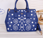 2014 Prada Weave Leather Tote Bags B2274 Blue B2274