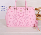 2014 Prada Weave Leather Tote Bags B2274 Pink B2274