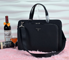 2014 Prada shoulder tote bag P0023 in Black P0023