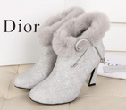 2015 Dior women Leather with rabbit fur boots DSW0089