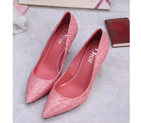 2015 Dior women Stone stripes heeled shoes DSW0096