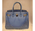 2015 Hermes Birkin 30CM Tote Bag Light Blue Clemence Leather H30 Gold H30