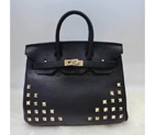 2015 Hermes Birkin 35CM Tote Bag Black Clemence Leather H35 Gold H35