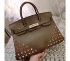 2015 Hermes Birkin 35CM Tote Bag Drak Coffee Clemence Leather H35 Gold H35