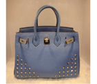 2015 Hermes Birkin 35CM Tote Bag Light Blue Clemence Leather H35 Gold H35