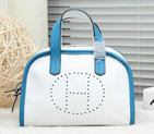 2015 Hermes Boston Bag 25cm Grainy Leather H9898 White H9898