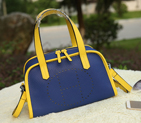 2015 Hermes Boston Bag Grainy Leather H9898 Blue H9898