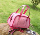 2015 Hermes Boston Bag Grainy Leather H9898 Pink H9898