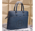 2015 Hermes Briefcase Calf Leather H9543 Blue H9543
