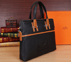 2015 Hermes Briefcase bag Original Calf Leather H8633 Black H8633