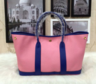 2015 Hermes Garden Party 36cm Tote Bags Original Leather Pink&Blue H118