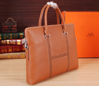 2015 Hermes Mens Briefcase Original Grainy Leather H8015 in Wheat H8015