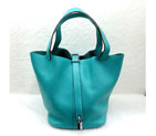 2015 Hermes Picotin Lock MM Bags Clemence Leather H1048 LakeGreen H1048