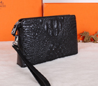 2015 Hermes crocodile Leather Clutch H319 Black H319