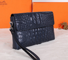 2015 Hermes crocodile Leather Clutch H319 Dark Blue H319