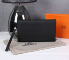 2015 Hermes wallet Grainy Leather H8056 Black H8056