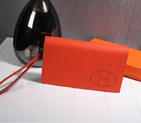 2015 Hermes wallet Grainy Leather H8056 Orange H8056