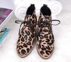 2015 Louis vitton women Classic explosion models leopard horse hair boots SW0165