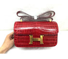 2015 Popular Style Hermes Constance Bag Crocodile stripes Leather H9998B Red H9998B