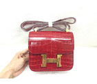2015 Popular Style Hermes Constance Bag Crocodile stripes Leather H9998S Red H9998S