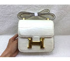 2015 Popular Style Hermes Constance Bag Crocodile stripes Leather H9998S White H9998S