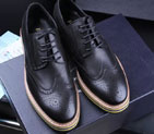 2015 Prada men Laser drilling patent leather shoes PSM0258