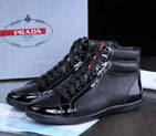 2015 Prada men Paint leather strap high-top casual shoes PSM0257