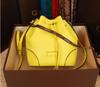 2015 gucci soft leather bucket bag in Yellow 354228