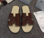 2015 new arrivals Hermes men slippers shoes in Snakeskin stripe leather HMS0118