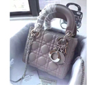 2016 Christian MINI LADY DIOR BAG Original Leather D1635 Lavender with Silver D1635