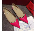 2016 Valentino women Flat shoes in patent leather with Rivet VN0084