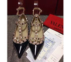 2016 Valentino women Flat shoes in patent leather with Rivet VN0088