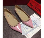 2016 Valentino women Flat shoes in patent leather with Rivet VN0081